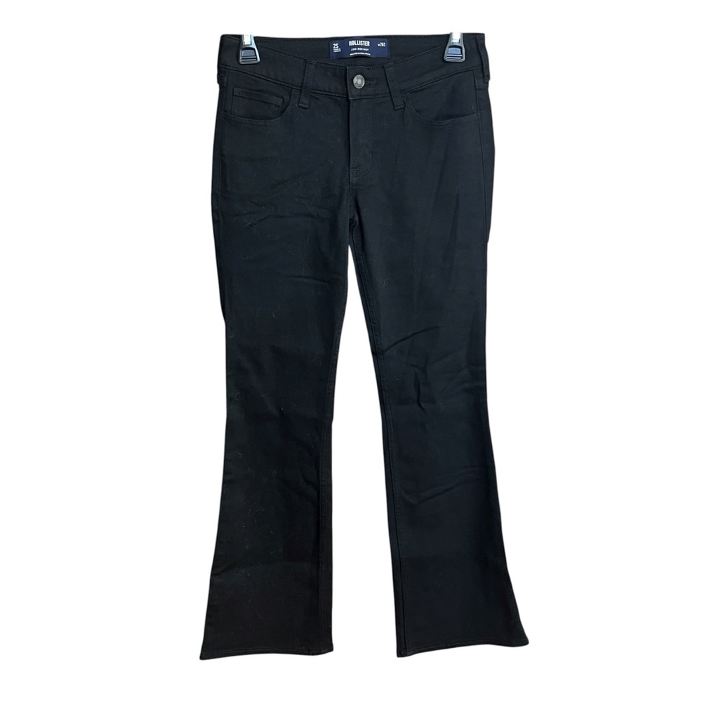 Hollister Low Rise Bootcut Jeans Short 2S/26S Black Wash Stretch Denim Y2K